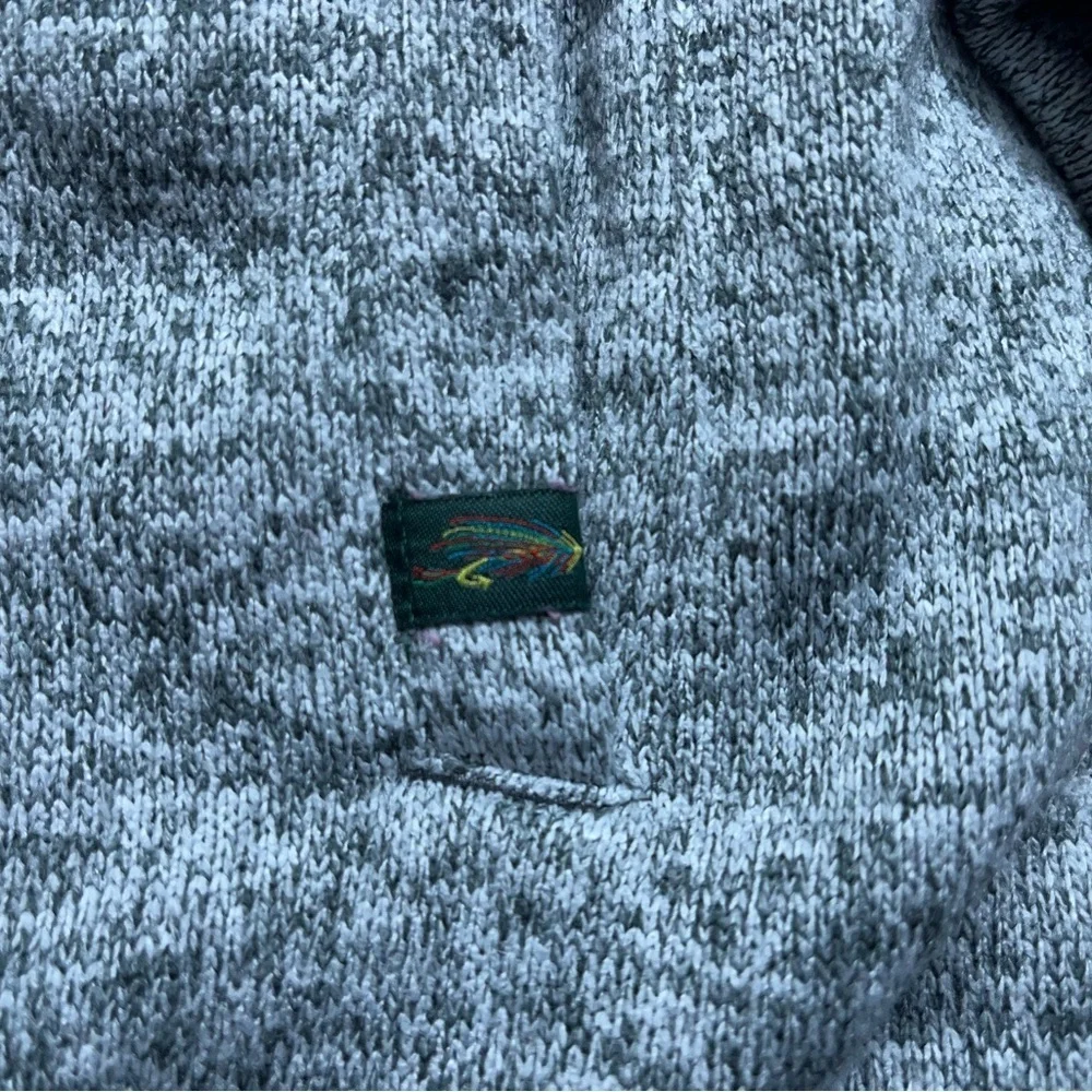 Orvis Sherpa Lined 1/4 Zip Pullover Mens Size Large Heathered Gray Fisherman